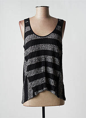 Pull coupe cintrée sans manche noir ANNE FONTAINE femme