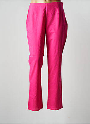 Pantalon droit tissage popeline taille normale rose LA FIANCEE DU MEKONG femme