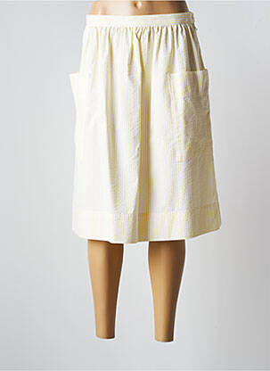 Jupe mi-longue fermeture zip latéral jaune COMPTOIR DES COTONNIERS femme