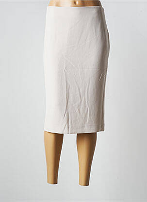 Jupe mi-longue taille à pinces beige ELENA MIRO femme