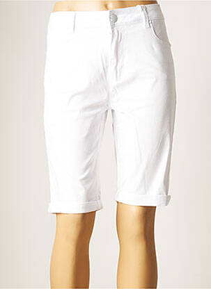 Short fermeture zippée sous rabat boutonné taille normale blanc KY CREATION femme