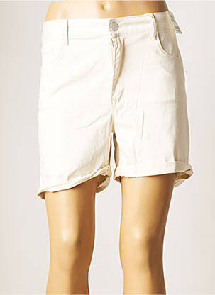 Short fermeture zippée sous rabat boutonné taille normale beige KY CREATION femme