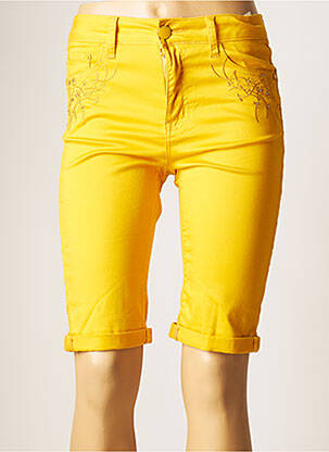 Cycliste sérigraphie avec strass taille normale jaune KY CREATION femme