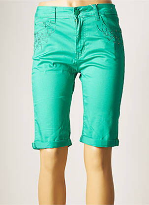 Cycliste sérigraphie avec strass taille normale vert KY CREATION femme