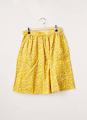Jupe mi-longue fermeture zip latéral jaune COMPTOIR DES COTONNIERS femme
