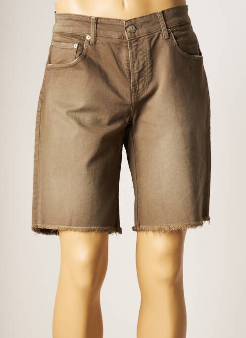 Bermuda coupe droite taille normale marron SERGE BLANCO homme