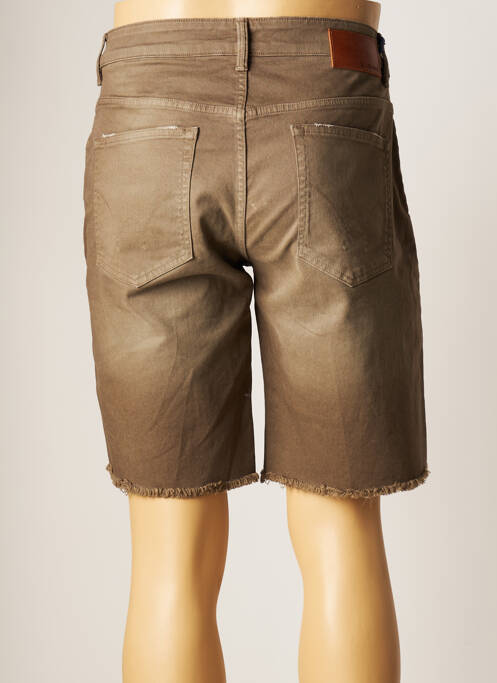 Bermuda coupe droite taille normale marron SERGE BLANCO homme