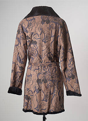 Manteau long finition intérieure fourrure synthétique sans capuche marron LA FIANCEE DU MEKONG femme