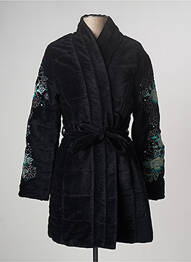 Manteau long coupe cintrée sans capuche noir LA FIANCEE DU MEKONG femme