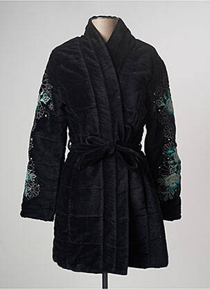 Manteau long coupe cintrée sans capuche noir LA FIANCEE DU MEKONG femme