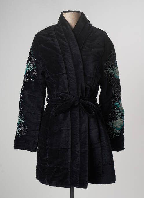 Manteau long coupe cintrée sans capuche noir LA FIANCEE DU MEKONG femme