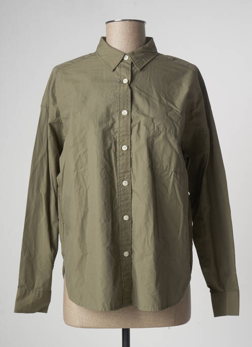 Chemisier poches poitrine manches longues vert MUJI femme