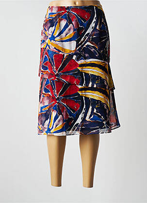 Jupe mi-longue taille normale bleu PAUSE CAFE femme