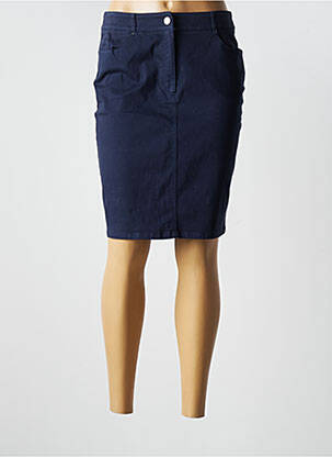 Jupe mi-longue coupe droite bleu PAUSE CAFE femme