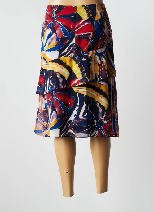 Jupe mi-longue bleu PAUSE CAFE pour femme