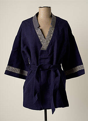 Veste kimono col v bleu LA FIANCEE DU MEKONG femme
