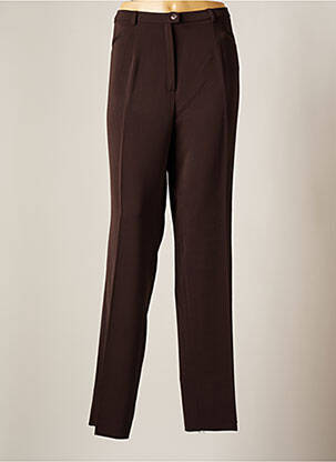 Pantalon droit stretch taille haute marron CHRISTIAN MARRY femme