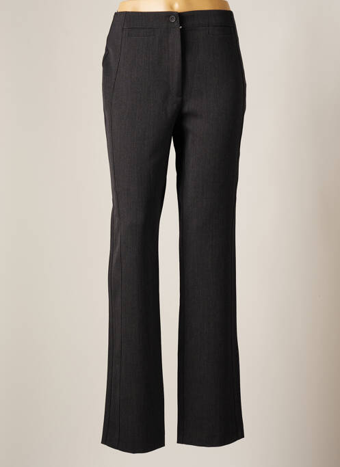 Pantalon large fermeture zippée sous rabat boutonné taille haute gris QUATTRO femme