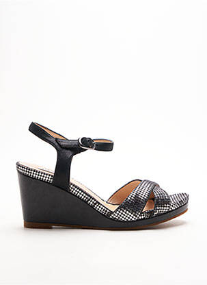 Sandales/nu pieds talon compensé talon de 7 à 9cm noir FUGITIVE BY FRANCESCO ROSSI femme