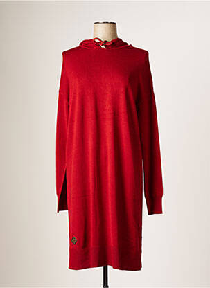 Robe pull col v manches longues rouge RAGWEAR femme