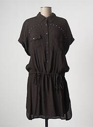 Robe mi-longue coupe fluide manches courtes noir MASON'S femme