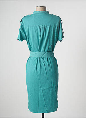 Robe mi-longue manches courtes manches courtes bleu AERONAUTICA femme