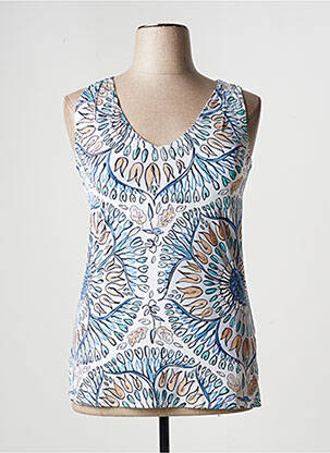 Top stretch sans manche bleu MALIPARMI femme