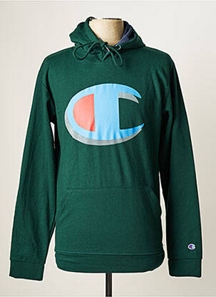 Sweat-shirt à capuche tissage jersey manches longues vert CHAMPION homme