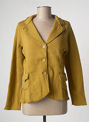 Blazer poches jaune LAZY & COSY femme