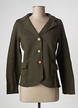 Veste casual col tailleur vert LAZY & COSY femme