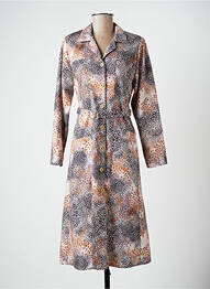 Robe mi-longue manches longues manches longues beige KELLY femme