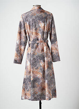 Robe mi-longue manches longues manches longues beige KELLY femme
