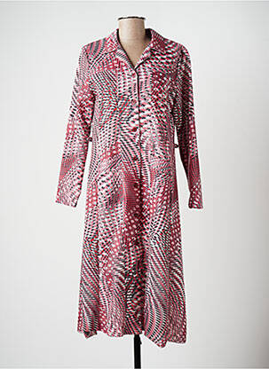 Robe mi-longue manches longues manches longues rose ANNE KELLY femme
