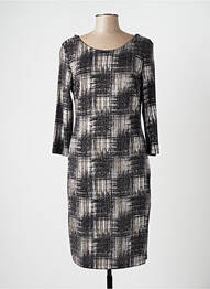 Robe mi-longue manches longues manches longues noir FRANK LYMAN femme
