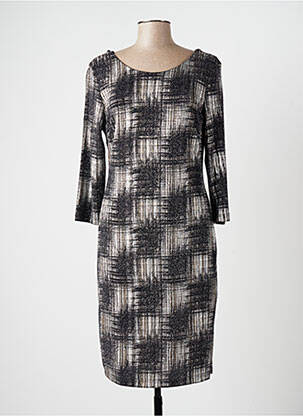 Robe mi-longue manches longues manches longues noir FRANK LYMAN femme
