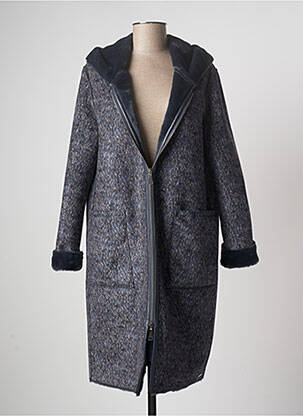 Manteau long bleu RINO & PELLE pour femme