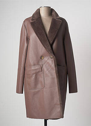 Manteau long marron RINO & PELLE pour femme