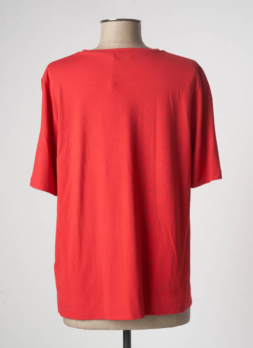 T-shirt col v manches courtes rouge BASLER femme
