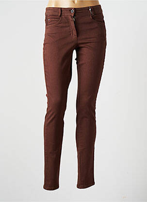 Pantalon slim tissage popeline taille normale marron BASLER femme