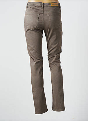 Pantalon slim tissage popeline taille normale marron FABER femme