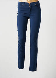 Pantalon slim tissage popeline taille normale bleu TRUSSARDI JEANS femme