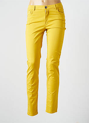 Pantalon slim tissage popeline taille normale jaune TRUSSARDI JEANS femme