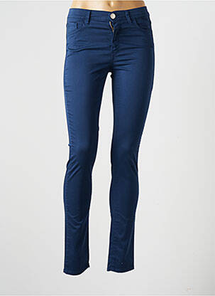 Pantalon slim tissage popeline taille normale bleu TRUSSARDI JEANS femme