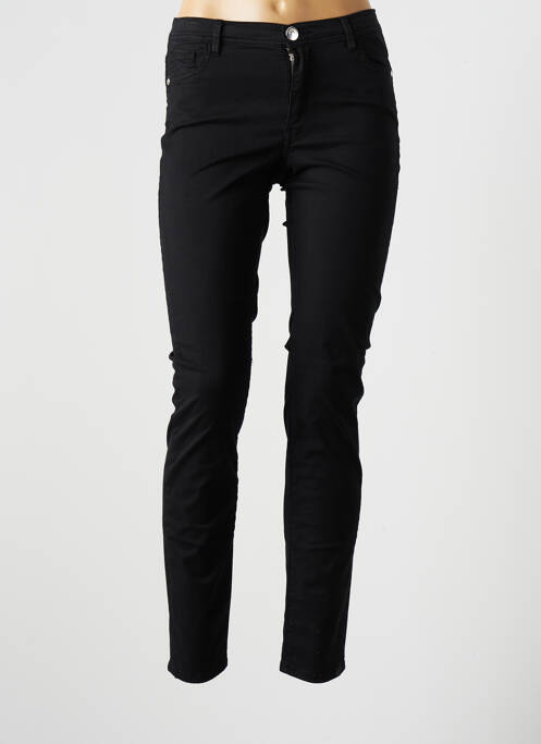 Pantalon slim tissage popeline taille normale noir TRUSSARDI JEANS femme