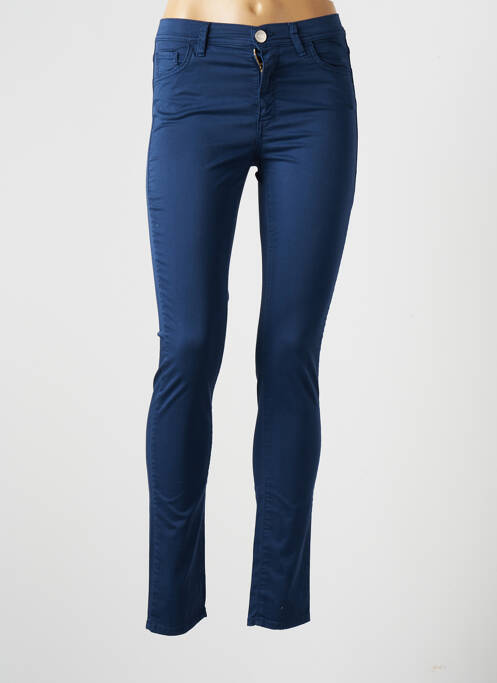 Pantalon slim tissage popeline taille normale bleu TRUSSARDI JEANS femme