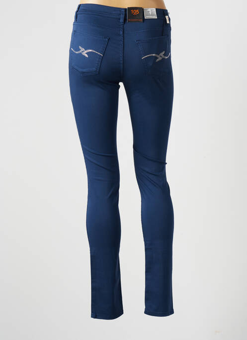 Pantalon slim tissage popeline taille normale bleu TRUSSARDI JEANS femme