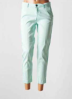 Pantalon 7/8 tissage popeline taille basse bleu MAYJUNE femme