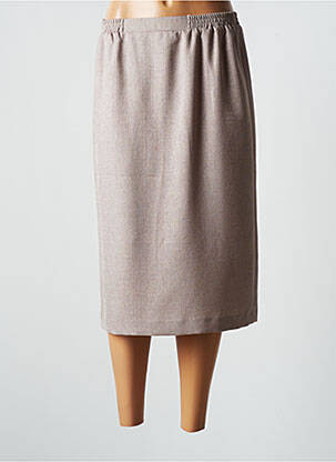 Jupe mi-longue coupe droite beige SOMMERMANN femme