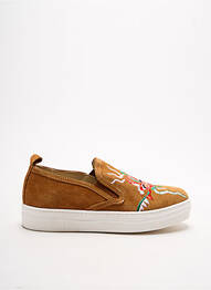 Slip ons semelle amovible talon plat jusqu'à 3cm marron CHARLY AMAR femme