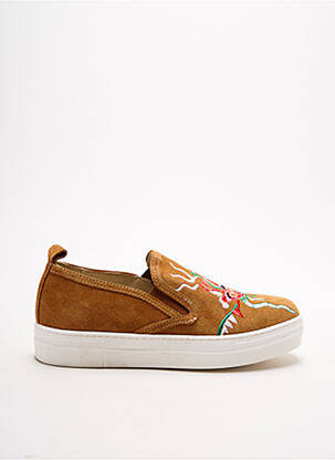 Slip ons semelle amovible talon plat jusqu'à 3cm marron CHARLY AMAR femme